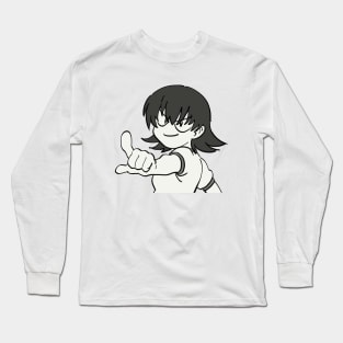 I draw smug tomo pointing / azumanga daioh meme Long Sleeve T-Shirt